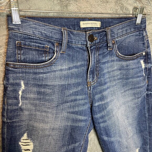 Banana Republic Women Classic Boyfriend Modern Distressed Low Rise Jeans Ava 8* - Picture 3 of 14